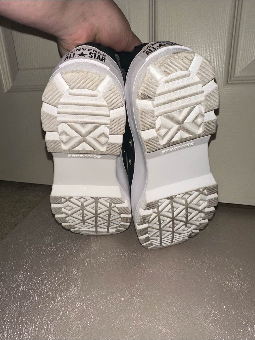 Converse Womens Black and White High Top platform Sneakers W8.5 - Picture 8 of 10